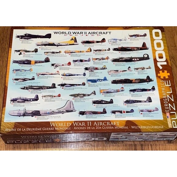 WORLD WAR II Aircraft Jigsaw Puzzle 1000 Piece Axis & Allies Bomber Eurographics - Picture 2 of 4
